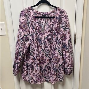 Talbots Lavender Floral Blouse